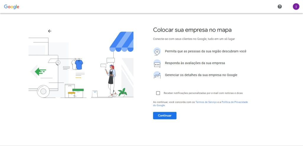 Passo a passo para criar sua conta no Google Meu Negócio - passo 7