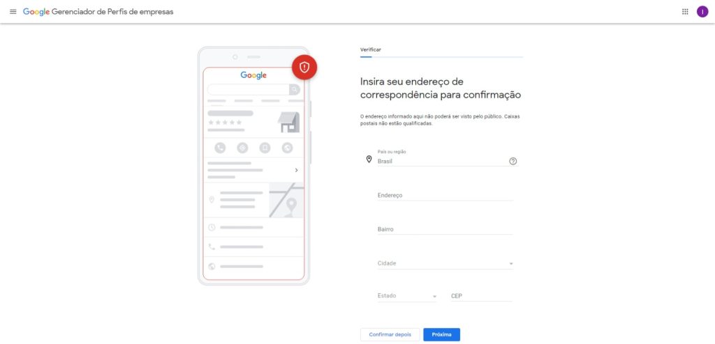 Passo a passo para criar sua conta no Google Meu Negócio - passo 8