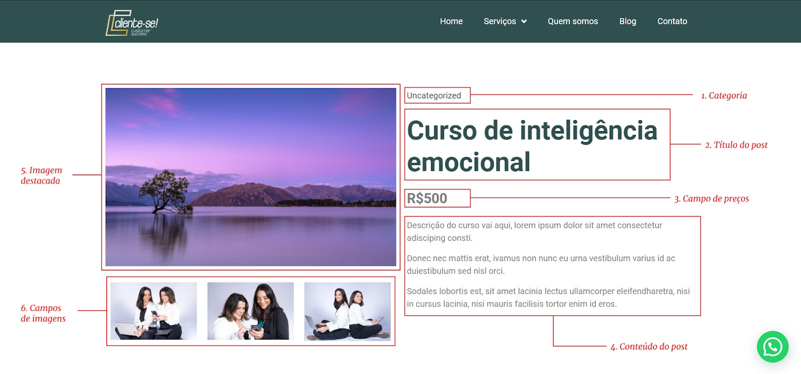 área de cursos