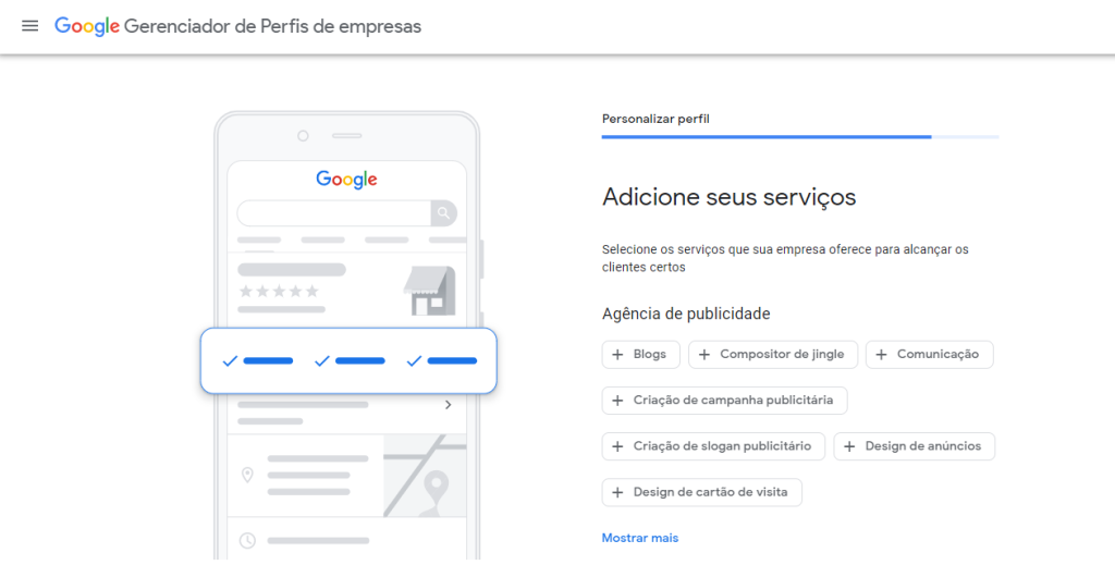 serviços Google Meu Negócio