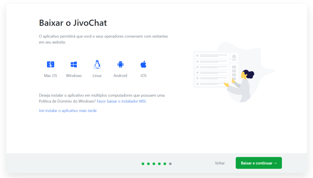 área de download do jivochat