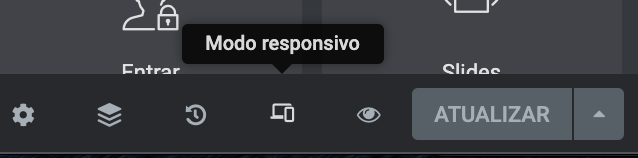 ícone modo responsivo, celular tablet e desktop elementor