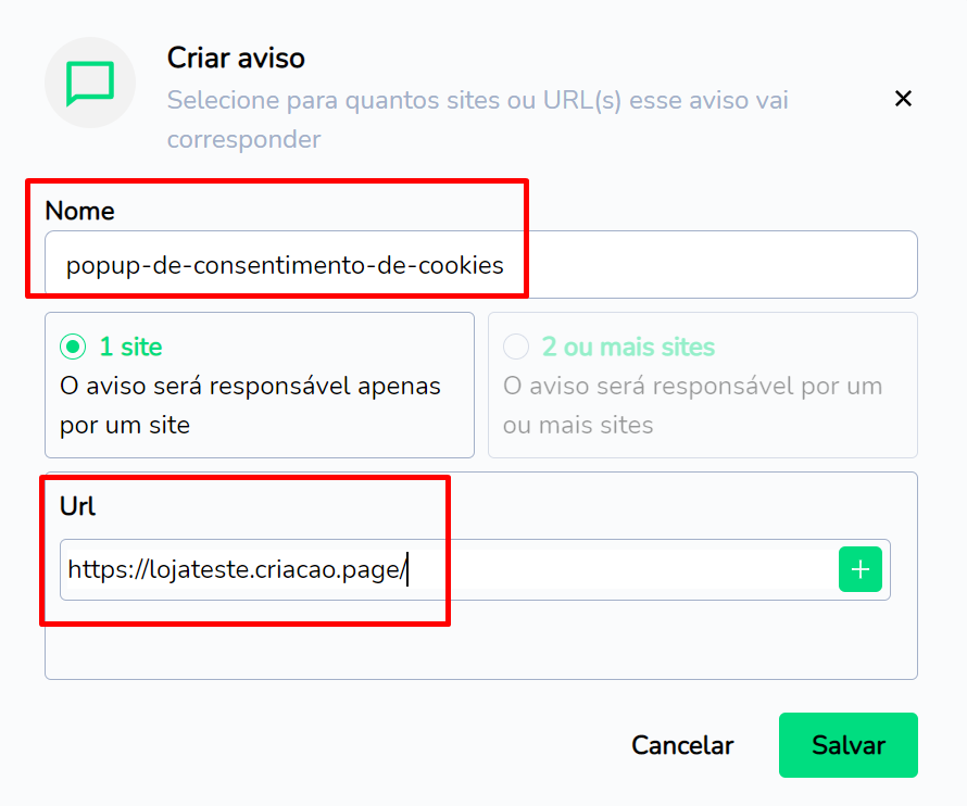 configurações AdOpt