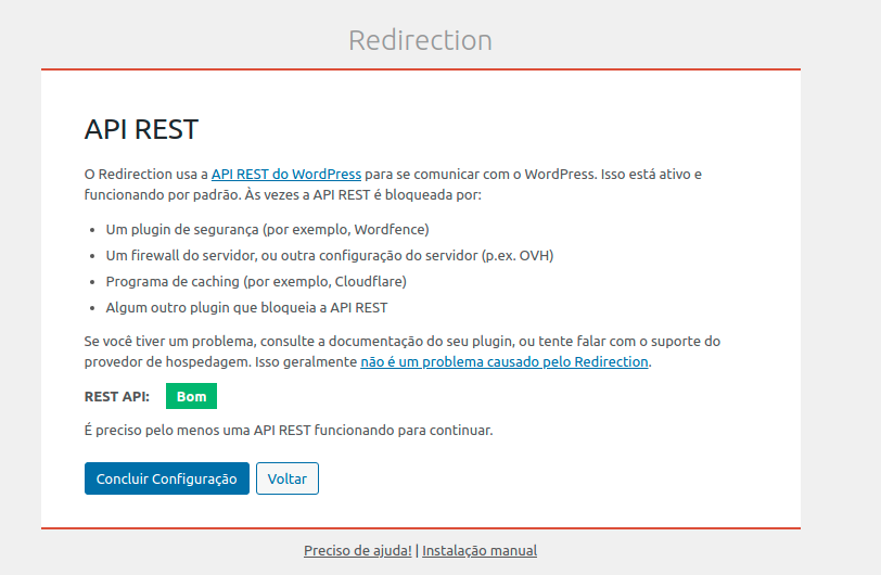 Verificação da API REST.