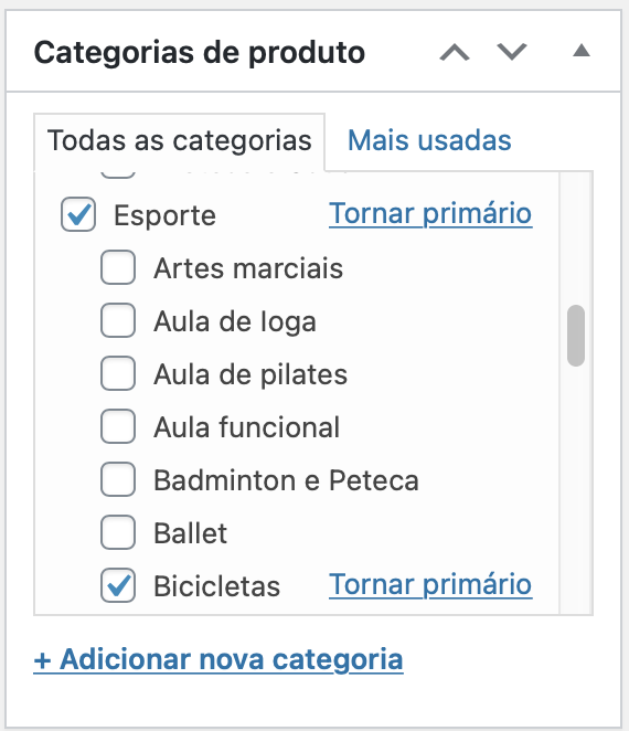 categorias de produto