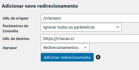 Informações de URL de origem, parâmetros de consulta e URL de destino.