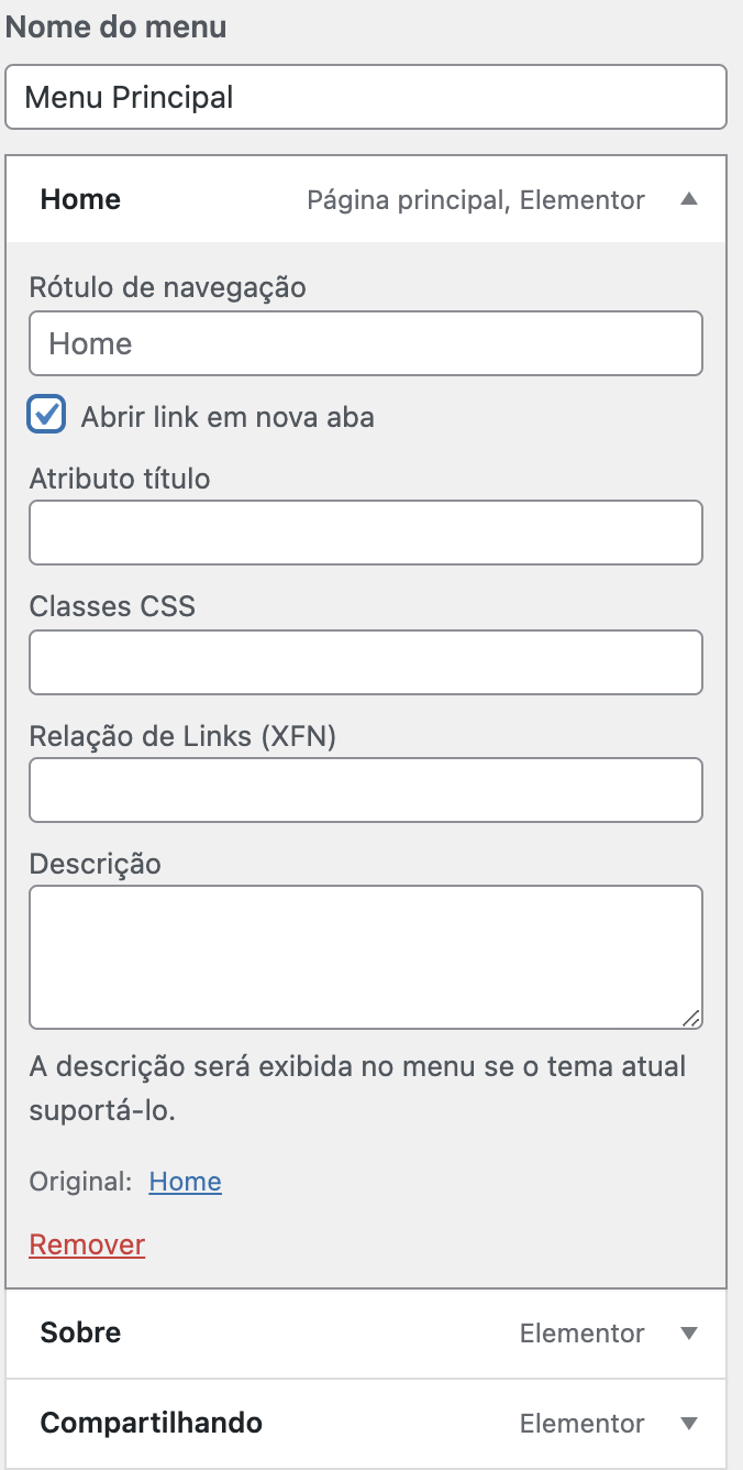 abrir link menu em nova aba opção