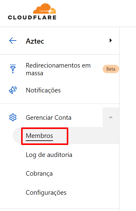 adicionar novo membro na cloudflare