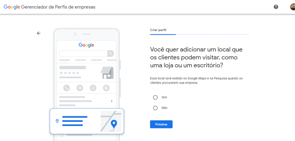 endereço Google Meu Negócio