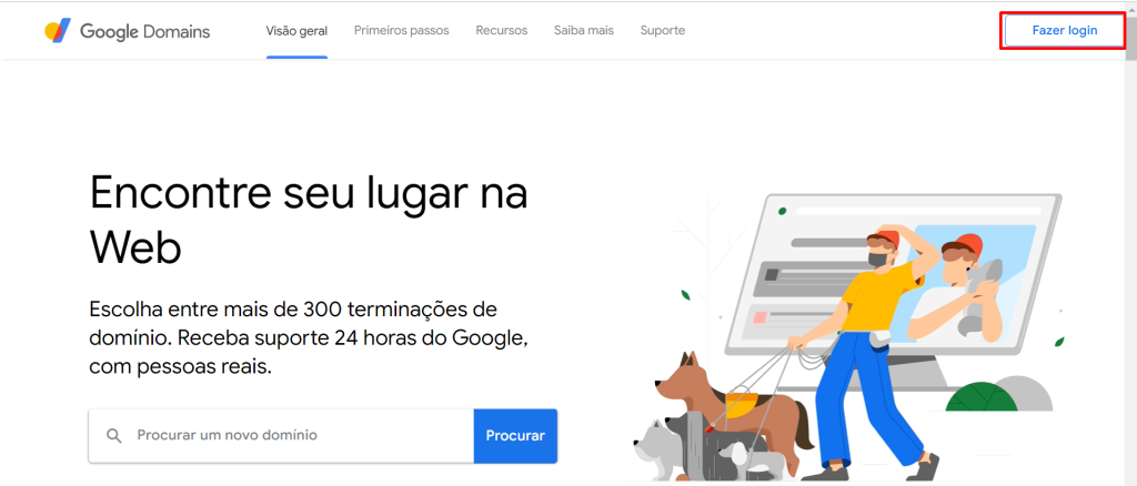 login no Google Domains