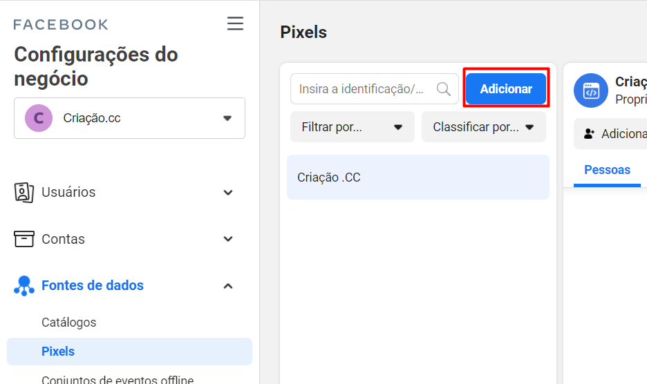 adicionar pixel