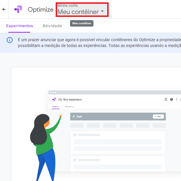 meu contêiner Google Optimize