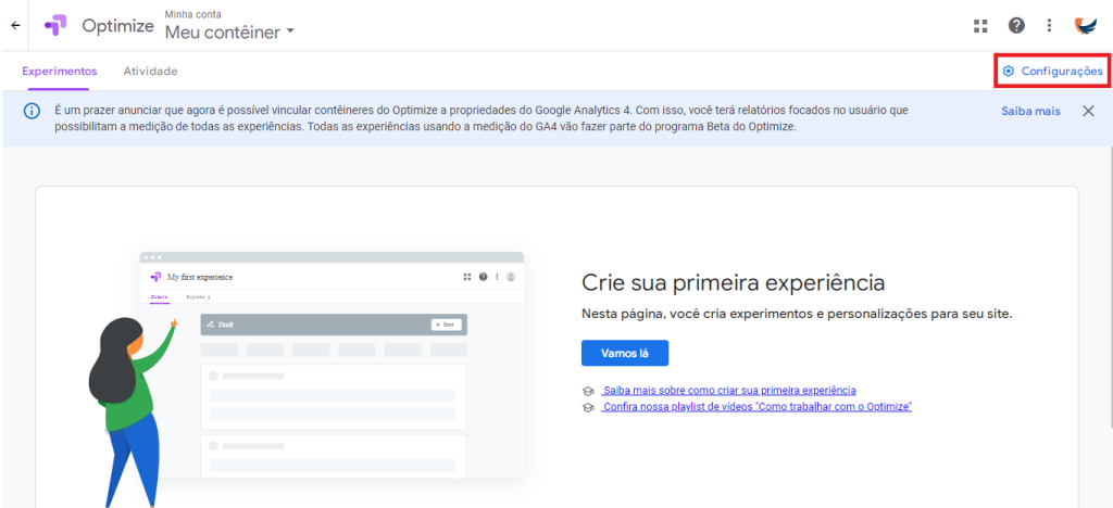 painel Google Optimize