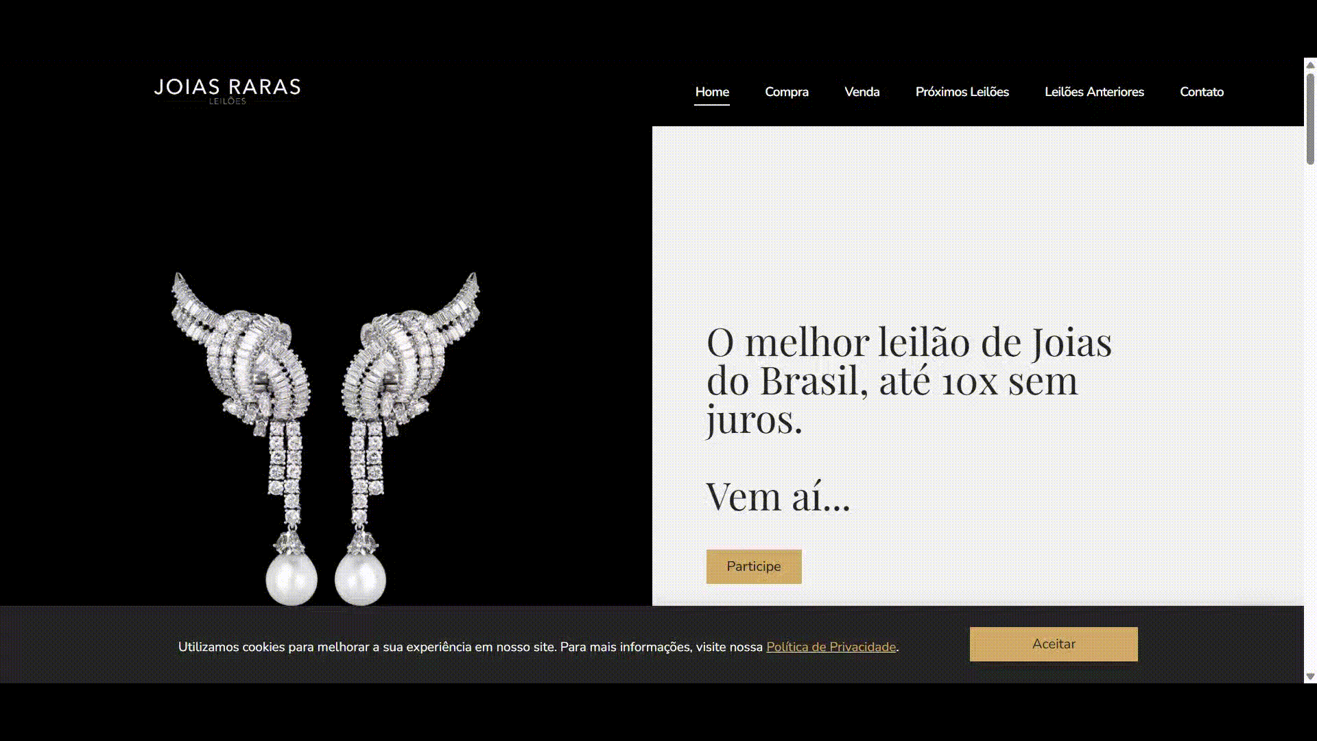 Case site Leilão Joias Raras